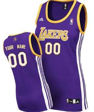 Womens Customized Los Angeles Lakers Purple Jersey